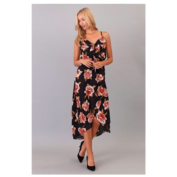 VALENTINA RUFFLE FLORAL MAXI WRAP DRESS - Picture 3 of 8